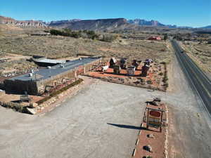 Aerial view of a mountainous background