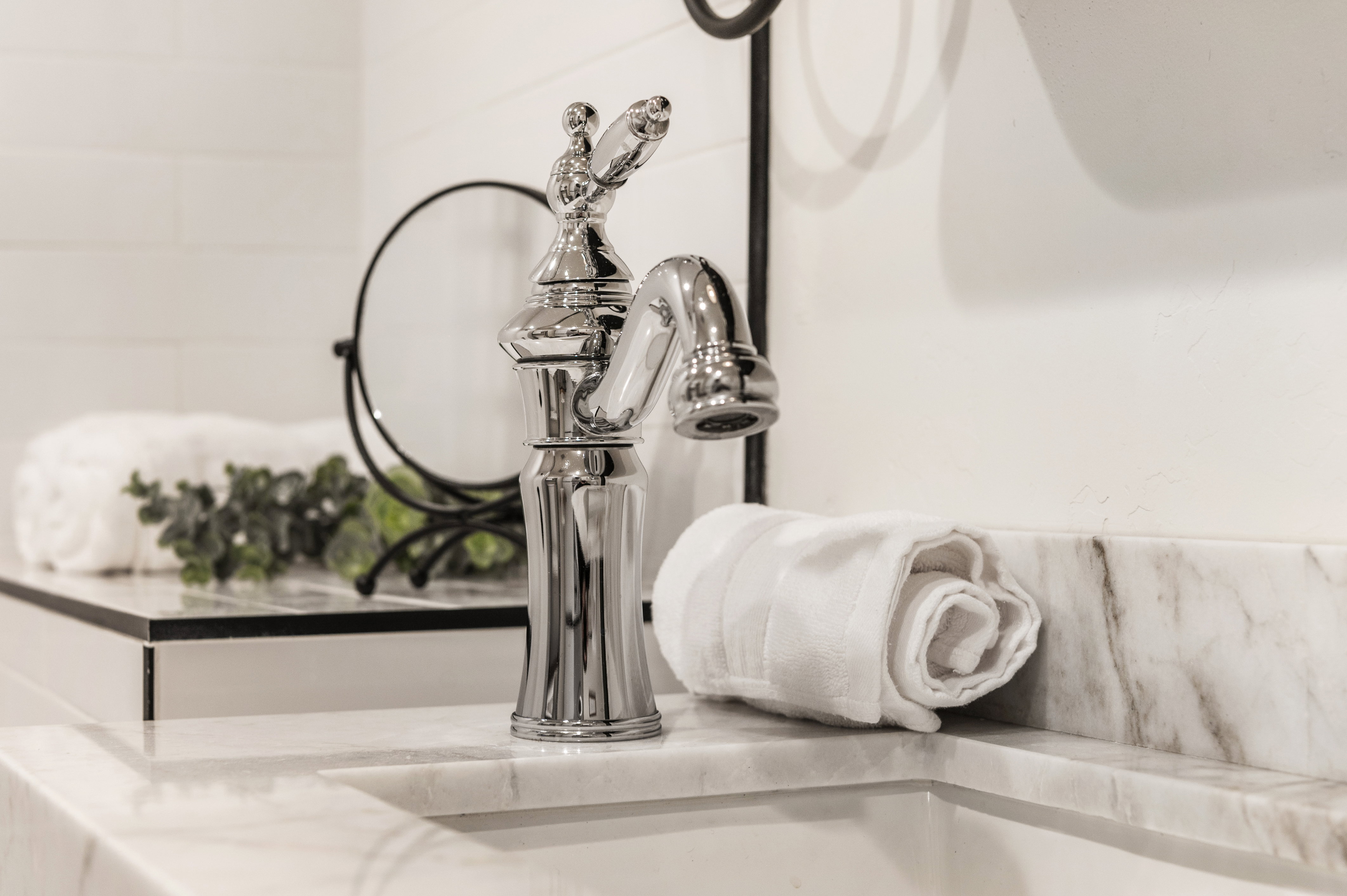 Bathroom view of a sink