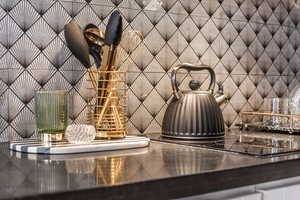 Kitchen view of dishwashing machine