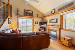 South facing sunny deck with views