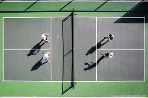 View of tennis court