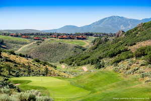 Mountain view with a golf course