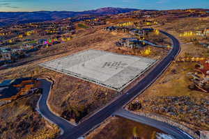 Aerial view of a mountainous background