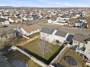 Aerial perspective of suburban area