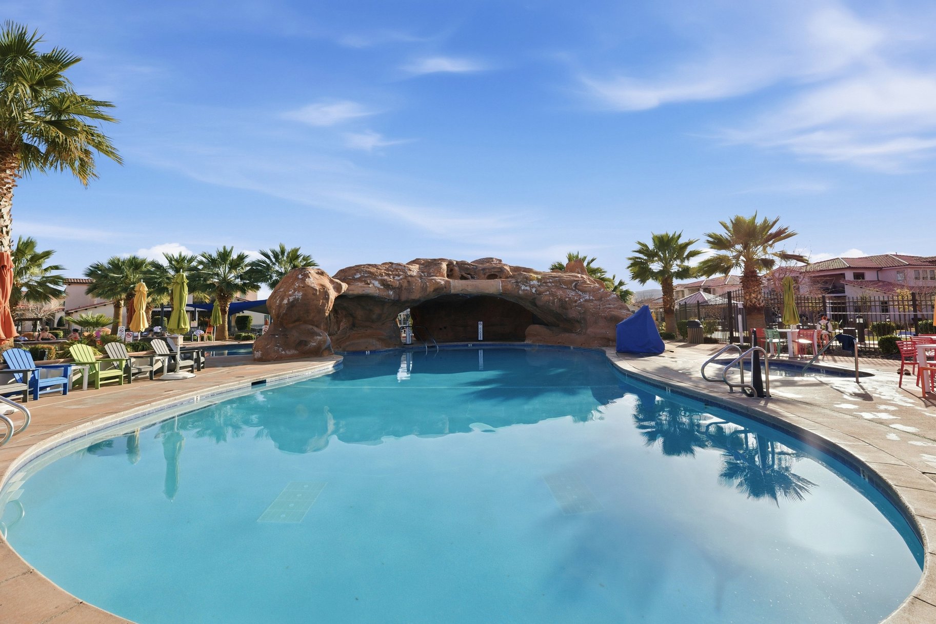 Community pool featuring a patio