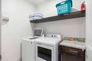 Laundry area with washing machine and dryer