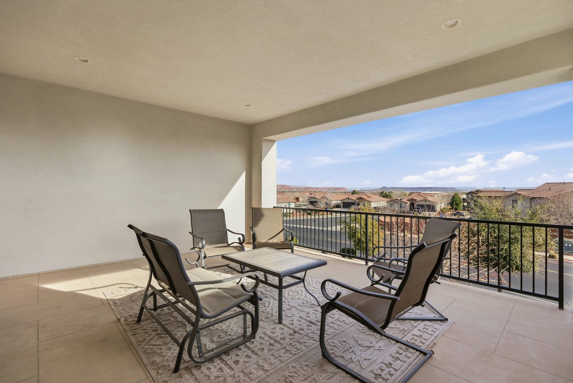 Balcony featuring a residential view