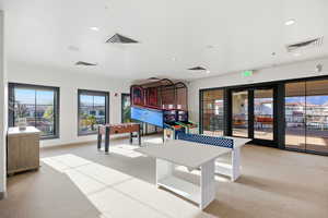 Game room with recessed lighting