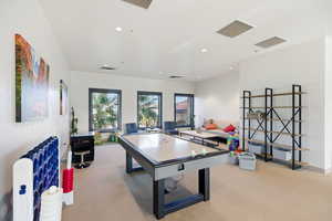 Game room with recessed lighting