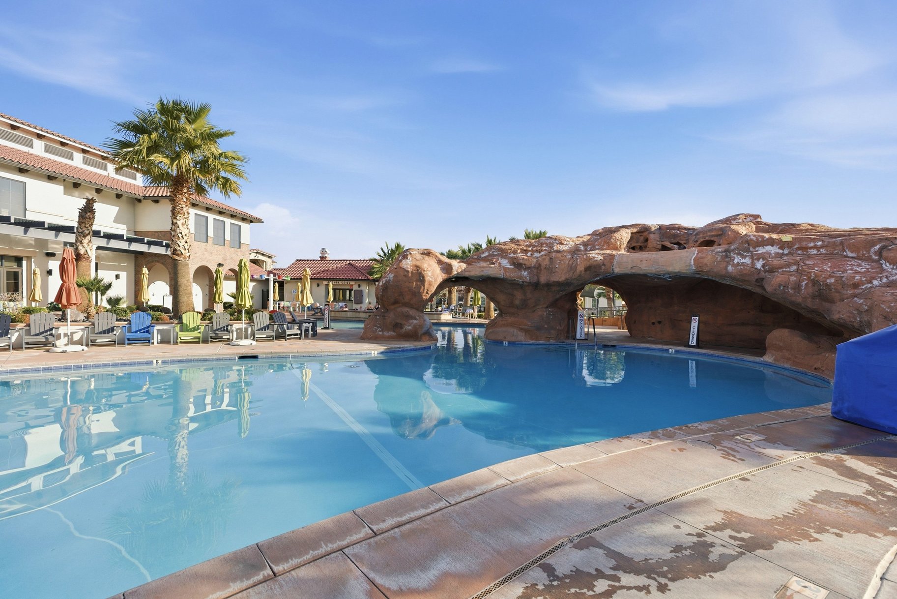 Community pool featuring a patio area