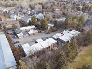 Aerial perspective of suburban area