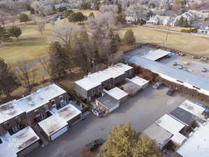 Aerial perspective of suburban area