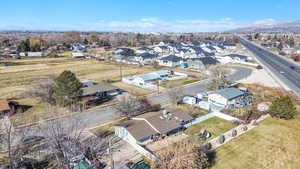 Aerial view of residential area