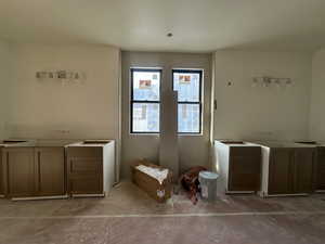 Primary bathroom - 2 separate sink/cabinets with freestanding tub