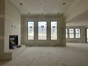 Living room with fireplace