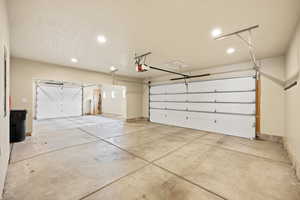 Garage with recessed lighting