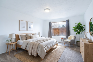 View of carpeted bedroom