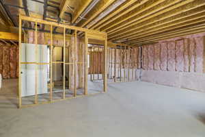 View of unfinished basement