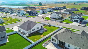 Aerial view of residential area