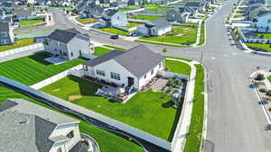 Aerial view of residential area