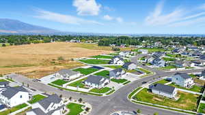 Aerial perspective of suburban area