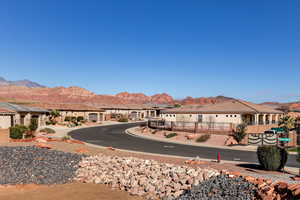 View of asphalt street with a mountain view and a residential view