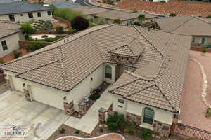 Aerial view of residential area