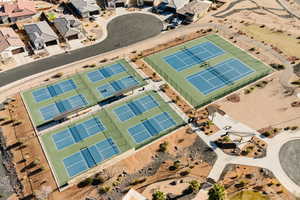 Aerial perspective of suburban area