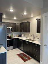 Kitchen with stainless steel appliances