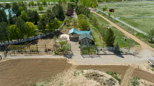 Aerial view of sparsely populated area