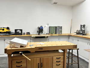 Kitchen with wood counters