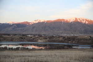 Mountain view featuring Hyrum Reservoir
