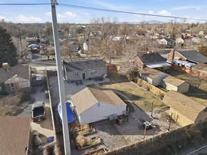 Aerial view of residential area