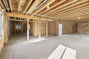 View of unfinished basement