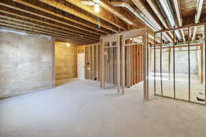View of unfinished basement