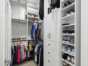 View of walk in closet