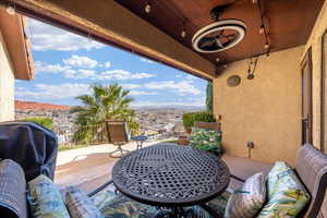 View of patio / terrace with a grill and outdoor dining area