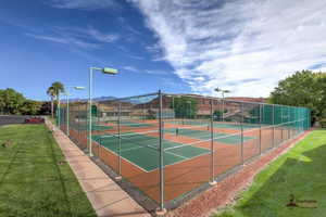 View of tennis court