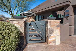 Gate with a patio
