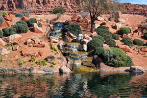 Exterior view of a small pond