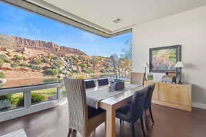 Balcony with outdoor dining space