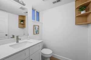 Half bathroom featuring a NEW vanity