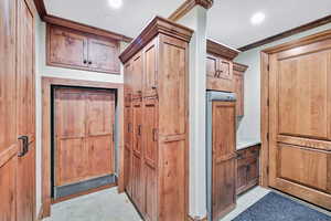 Mudroom with extra refrigerator
