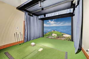 Golf simulator room was set up by Jack Nicklaus