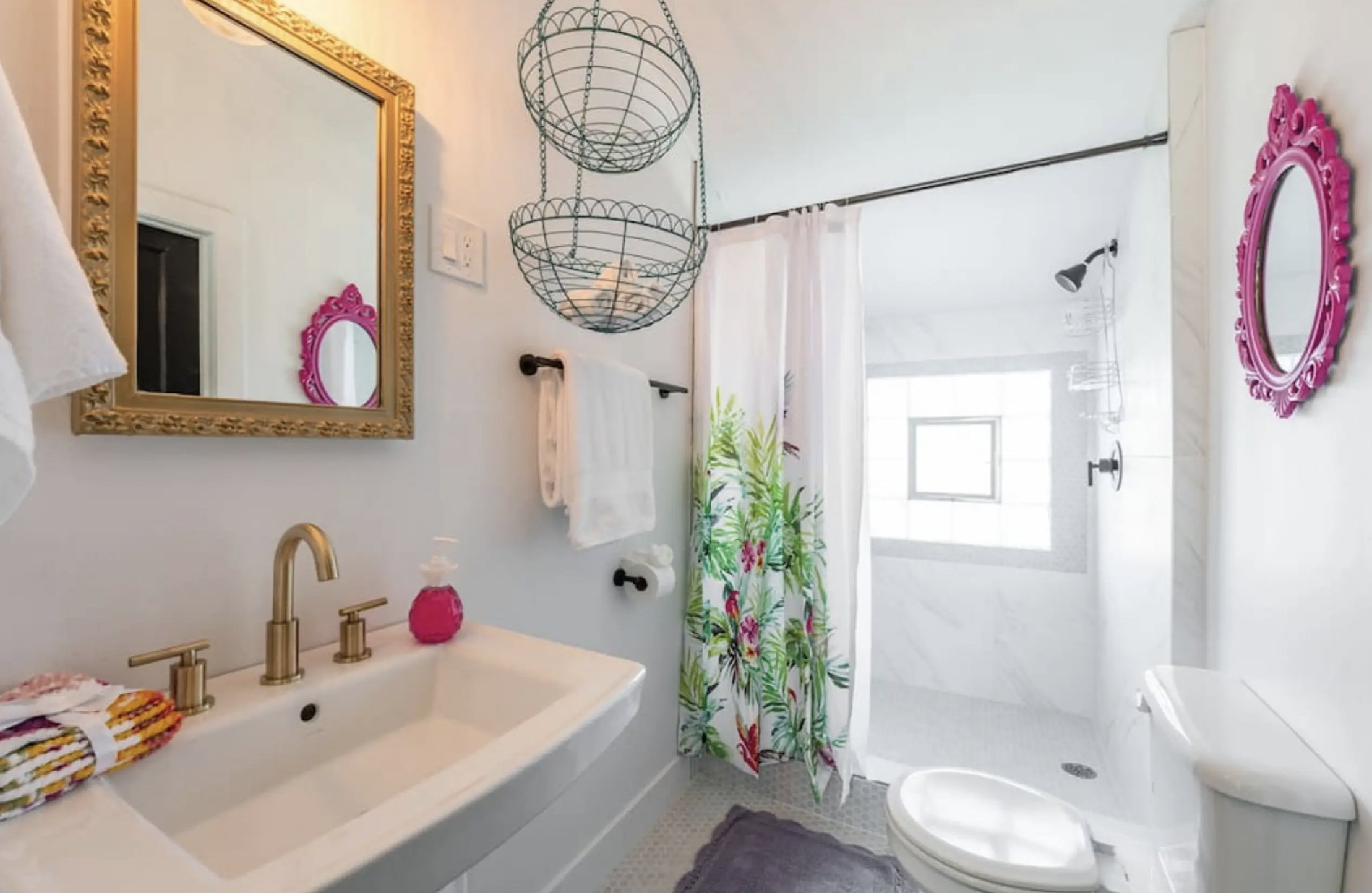 Full bathroom with a shower stall and toilet