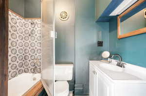 Full bath with vanity and  shower combination