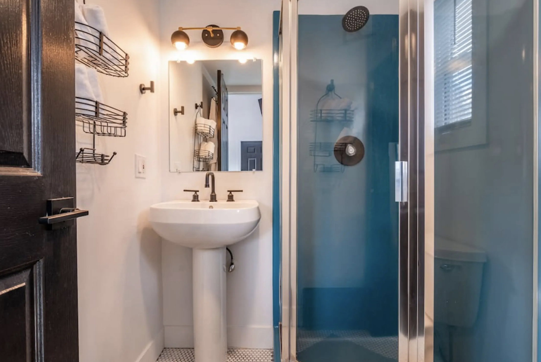 Bathroom with a stall shower