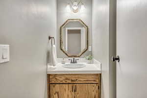 Bathroom featuring vanity