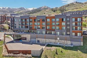 View of building exterior with a mountain view
