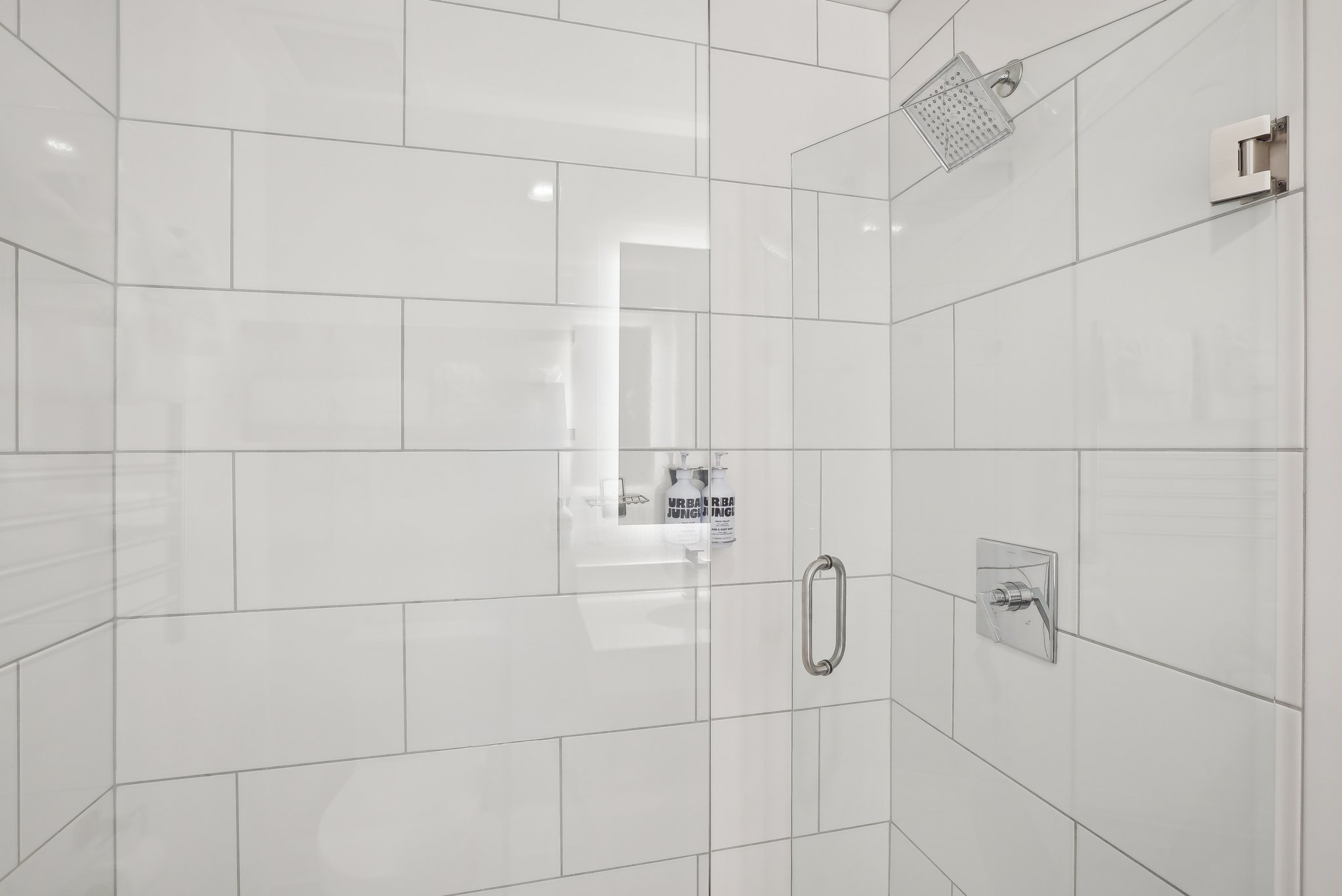 Bathroom with a stall shower